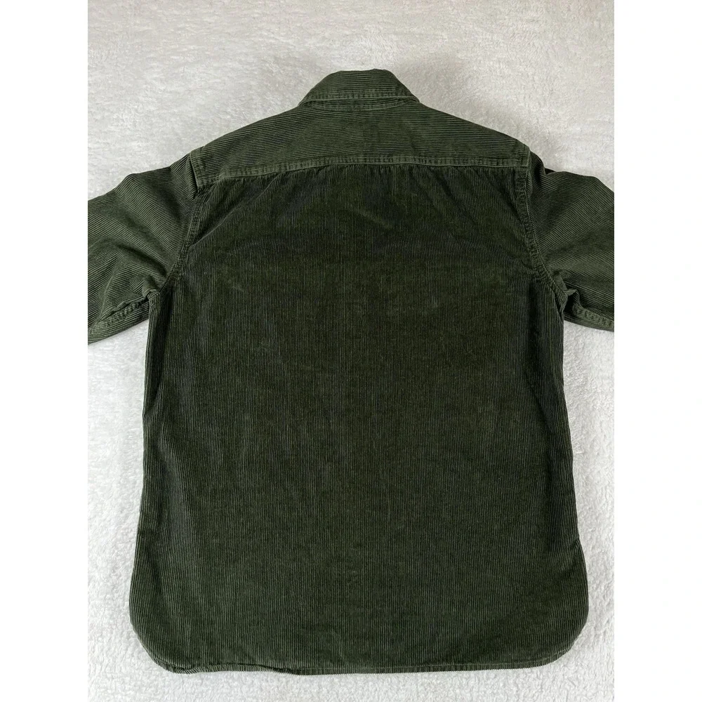Levis Green Corduroy Relaxed Fit Long Sleeve Button Up Shirt Men's Med Pockets